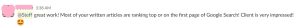 SEO Specialist Philippines | Steffanie - Testimonials
